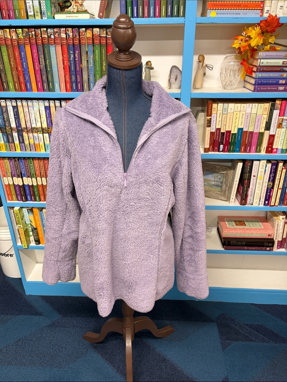 Ll bean quarter zip fuzzy purple pullover